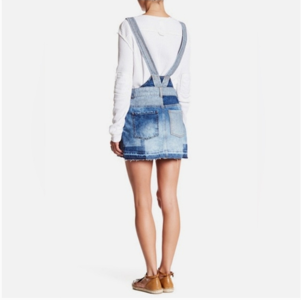 NEW Free People Patchwork Blues Mini Dress - Picture 2 of 8